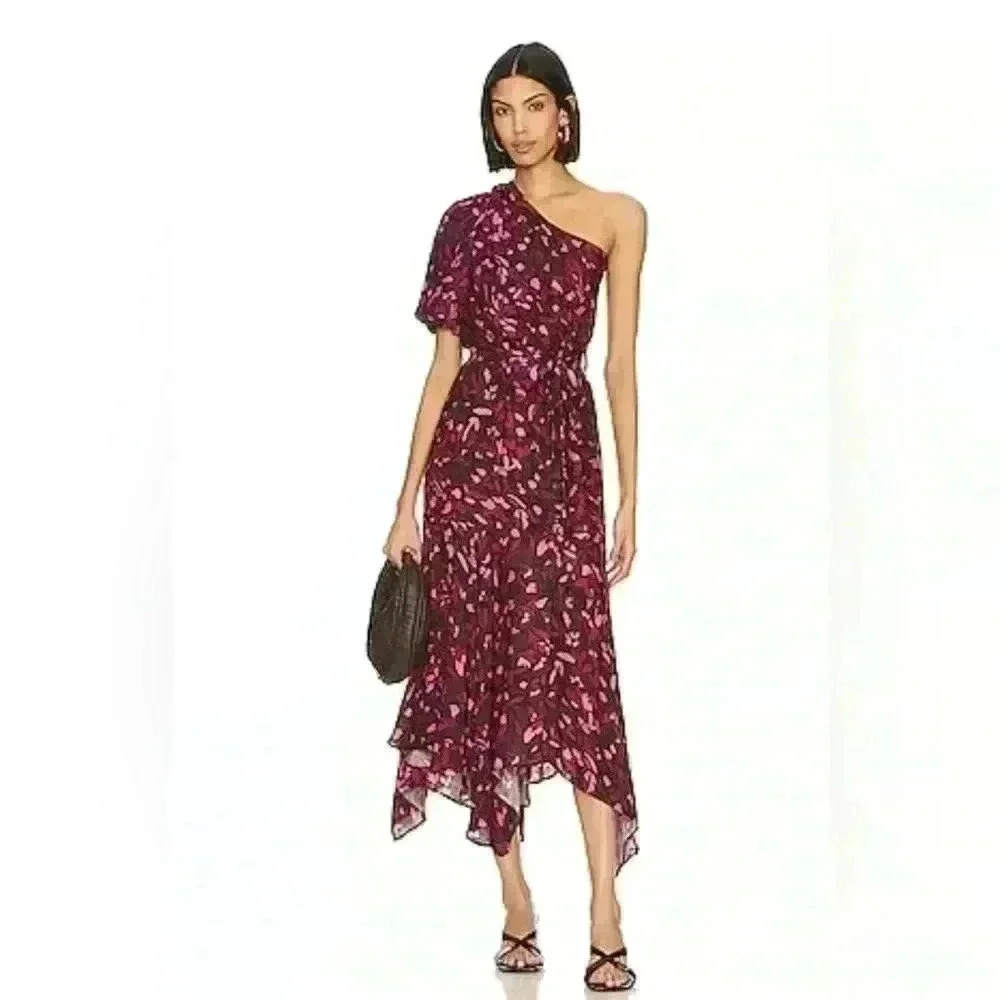 REVOLVE Karina Grimaldi Santina Print Midi Dress in Multi NWT